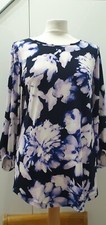 Nina Leonard Patterned top blouse with opening at the back new size small QVC