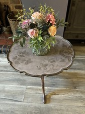 Antique Georgian mahogany pie crust top occasional table. Upcycled and painted