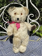 Teddy Bear Old Antique | Penellie -13" - Vintage English Ted In Dress w/squeaker