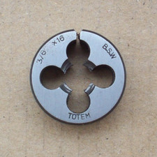 3/8" BSW WHITWORTH DIE ~ 16 TPI ~ 1" O/D ~ TOTEM UK