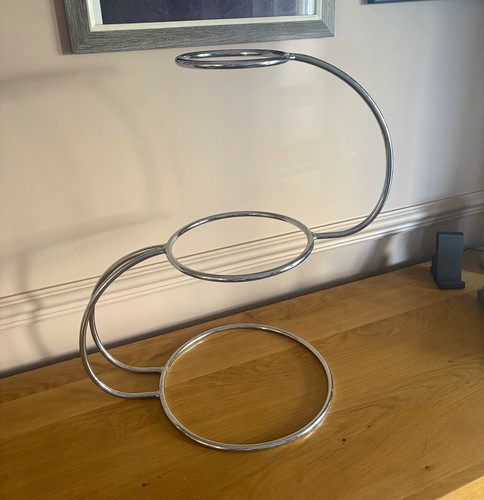 Large silver metal - large, three