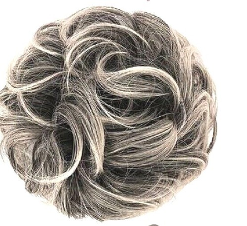 Grey hair scrunchie bun - grey,