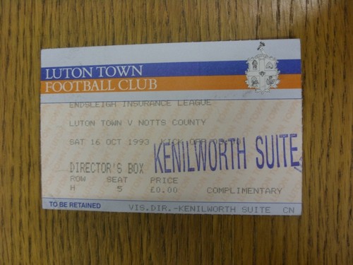 1993 ticket luton town - luton,