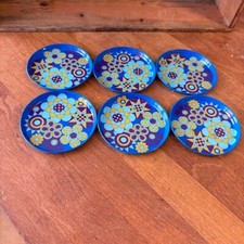 Vintage Set 6 Blue Flower