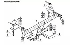 Swan Neck Tow Bar For FIAT Panda II 4x4 4WD (2004-2011) F-123