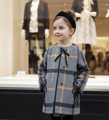 New toddler girls plaid wool - new,