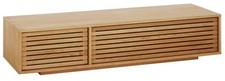 Max Slatted 2 Door TV Unit - Natural | Modern Media Console with Storage