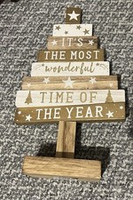 Most Wonderful Time Of Year Rotating Wooden Tree Sign/Decoration Christmas Xmas