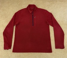 Rohan Fleece Jacket Mens S Red Microgrid Stowaway Mid Layer Hiking Walking