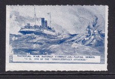 National War Savings Committee WW1 Cinderella Naval Series No. 33  Unsucessfully
