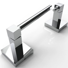 WZRUA Toilet Roll Holder Wall Mounted, Drilling Double Post Pivoting Roll Holder