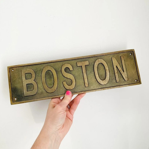 Personalized brass plaque - brass,