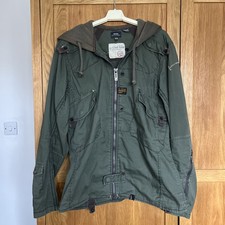 G Star Raw Originals Hooded Full Zip Jacket Size Large Military Style