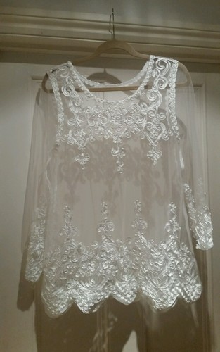 White vintage lace sheer boho - sheer,