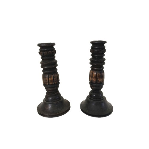 Pair carved wood - of,