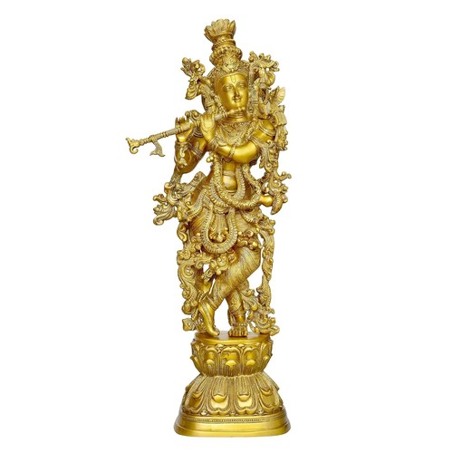 Brass krishna big - brass, idol