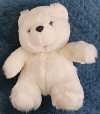 Vintage Mothercare Teddy Bear soft toy white Made in Korea 10" sitting