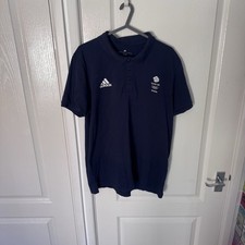 Adidas Team GB Rio 2016 Blue Polo Shirt Men’s 42/44 Olympics Official Medium