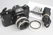 Black Paint Nikon Nikkormat EL 35mm SLR Camera +Nikkor 50mm f/2