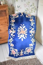 Vintage Hand Made Rug Blue