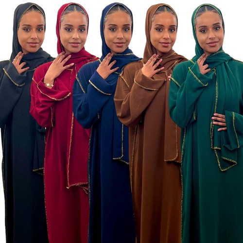 Ladies premium gold trim abaya - ladies,