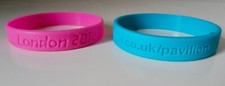 BLUE & PINK LONDON 2012 OLYMPIC WRIST BAND GB - BMW MINI PAVILION & ATHLETICS 