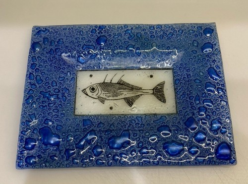 Decorative art glass plate - art,