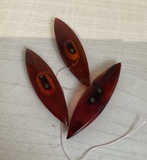 3 traditional vintage plastic Faux tortoiseshell tatting shuttles – lace making