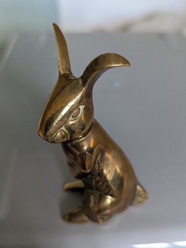 Vintage solid brass rabbit - vintage,