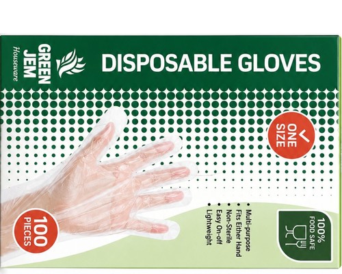 Green jem disposable gloves - green,