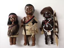 Vintage Maori & African Tribal Dolls X 3