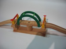 BRIDGE - SWING for Wooden Train Track Set ( Green) ( fits Brio Thomas )