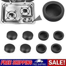 8x Black Screw Cap Covers Push
