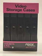 5 Pack Black Vintage VIDEO STORAGE CASES VHS/ BETA PRIDE PRO SERIES