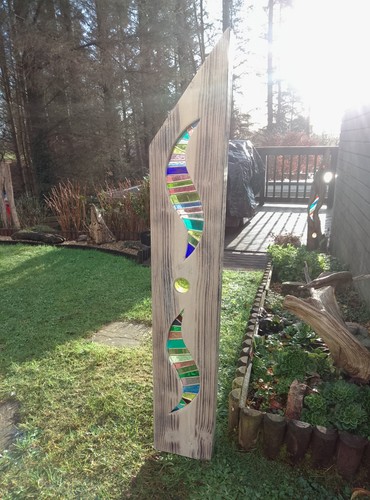 Stained glass garden - glass, sculpture