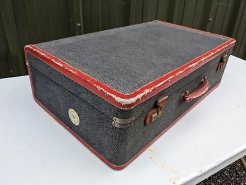 Vintage blue lined - suitcase, (