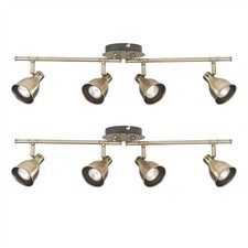 Set of 2 Antique Brass 4 Way