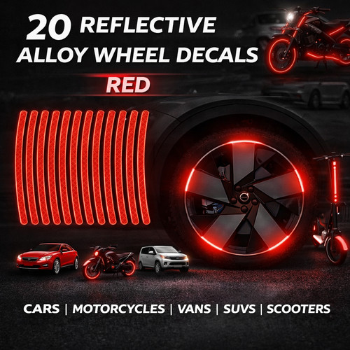 20pcs red reflective alloy - red,