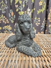 Vintage sandicast black poodle - black,
