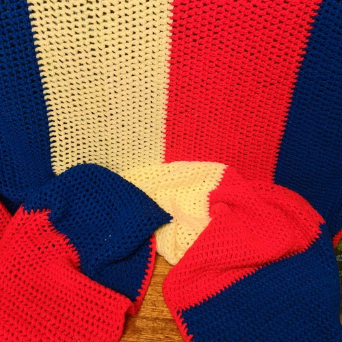 Large blue red - red, stripy