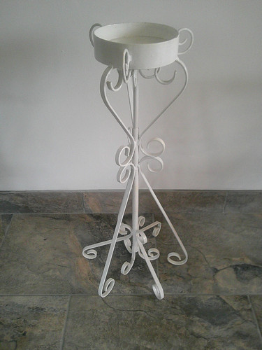 Mid century wrought iron plant - wrought,
