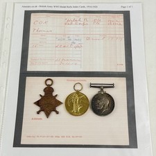 WW1 Medal Trio 1752 Private Thomas Cox Welsh Regiment