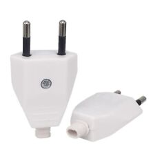 euro EU Europe DIY travel adapter 2 Pin Male Plug rewireable Type C white pp
