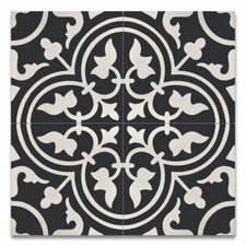 Flora Encaustic White Black