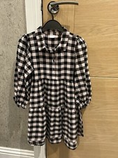 Next Girls Pink And Black Gingham Dress Age 5