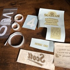 Sunbeam Scott Vintage Motor Cycle Water Slide Transfer Unused Decals bundle 