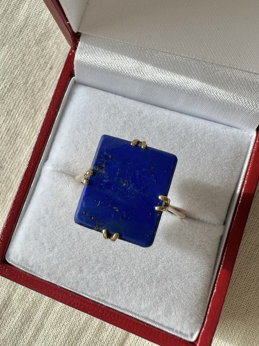 9ct gold lapis - lazuli, tablet