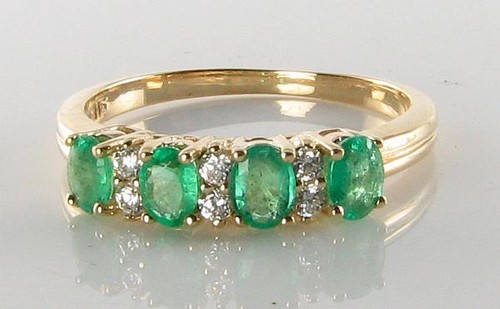 Engagement 9ct gold - 9k, emerald