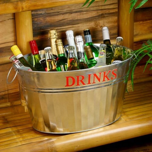 Galvanised steel drinks party - steel,
