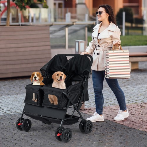 Pet stroller foldable - pet, twin